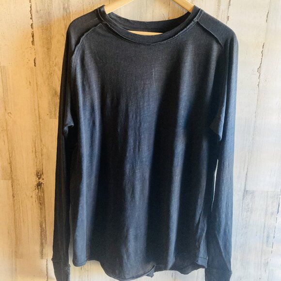 NWOT  Free People We The Free Arden Tee XS Black Long Sleeve Boho - Picture 2 of 14